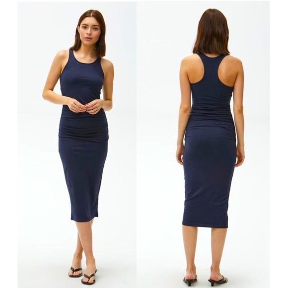Michael Stars | Vivian Midi Racerback Dress Navy Sm - Picture 1 of 4